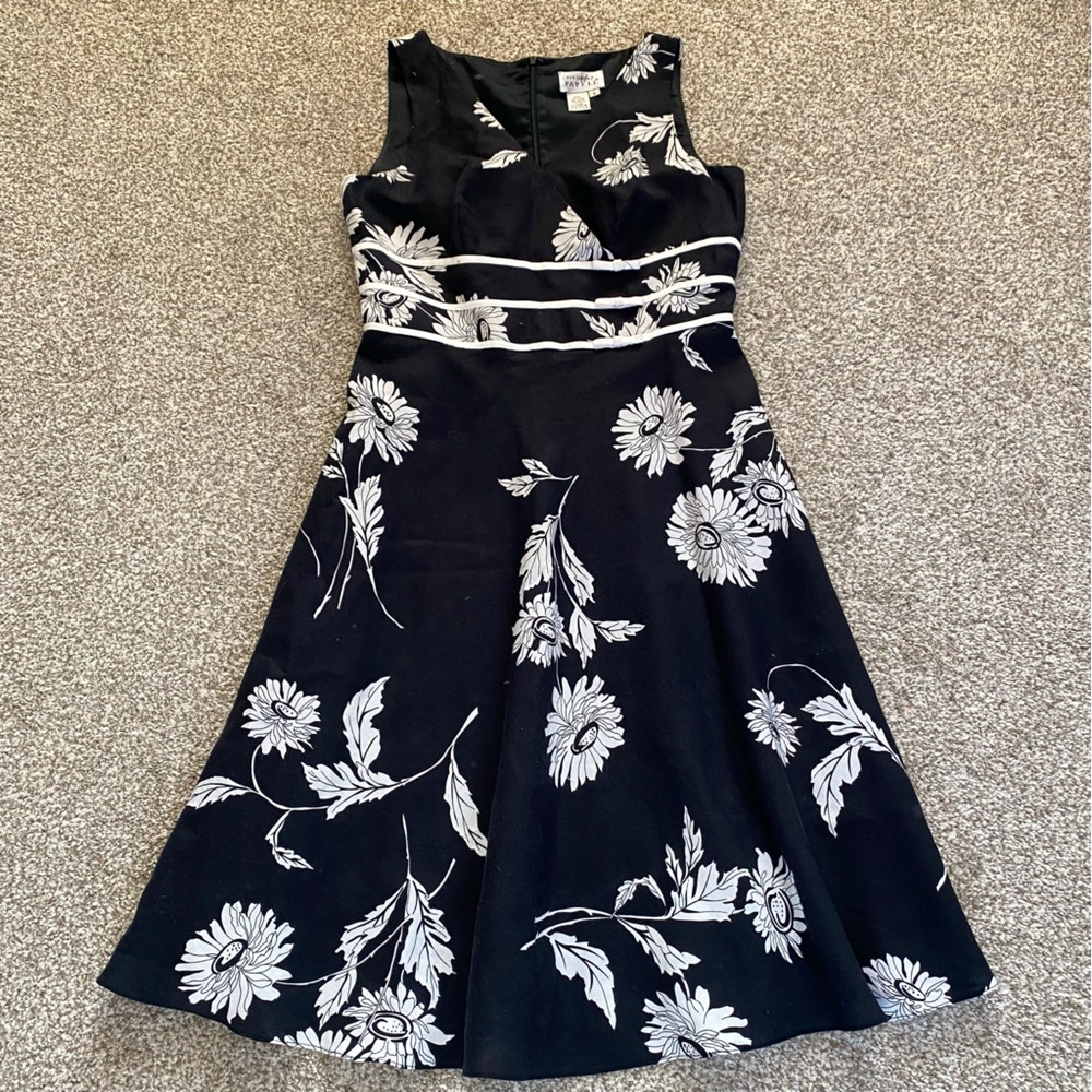 Adrianna Papell Linen Midi Dress Size 8